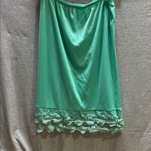 Final Touch Green Chemise with Lace Trim